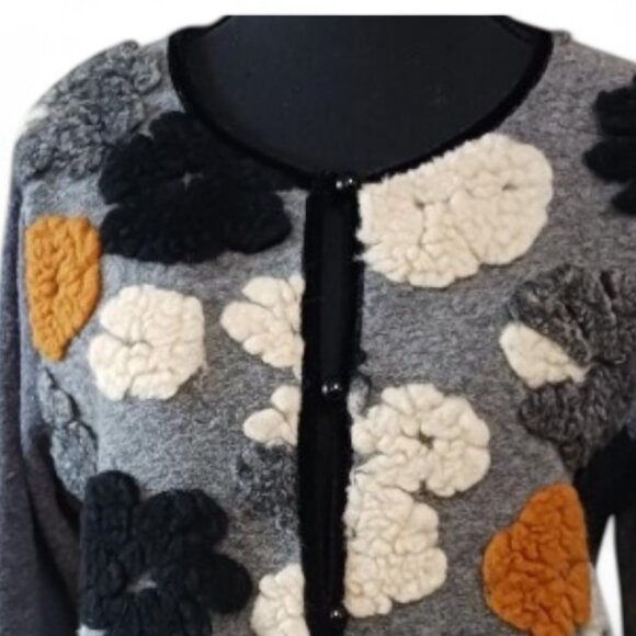 Vintage Y2K Preppy Trisha Tyler Floral Sherpa Style Button Up Cardigan S… - Picture 10 of 10